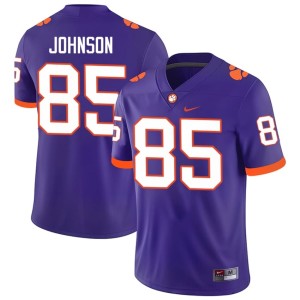 #85 Men's College Football Charlie Johnson Purple CLEM Official Jersey 368788-679