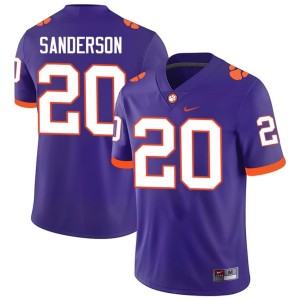 #20 Mens Clark Sanderson Stitched College Football Clemson Tigers Purple Jersey 386499-642