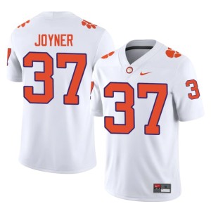 #37 Davion Joyner White Embroidery Clemson University Tigers Men College Football Jersey 513426-510