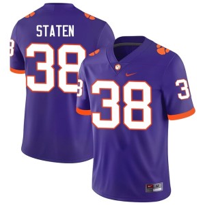 #38 Men's College Football Dominic Staten Purple CFP Champs Embroidery Jerseys 386210-267
