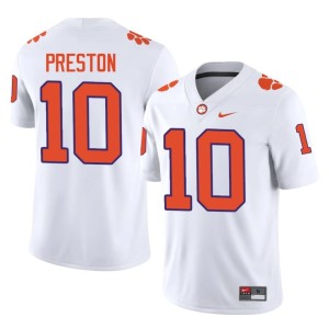 #10 Juju Preston College Football Clemson Tigers Official Mens White Jersey 663631-475