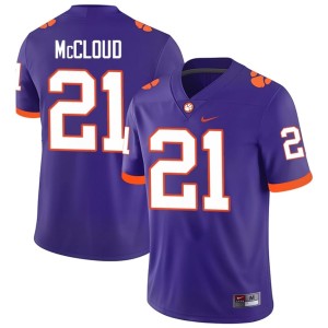 #21 University Men Clemson Tigers Kobe McCloud College Football Purple Jerseys 940475-493