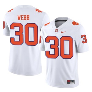 #30 White Kylen Webb Clemson Embroidery Mens College Football Jerseys 168155-141