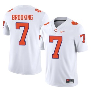 #7 White Logan Brooking College Football Clemson National Championship Official Mens Jerseys 694607-233