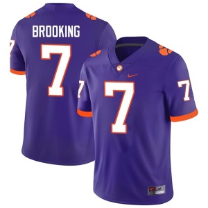 #7 Purple College Football Tiger Town Official Logan Brooking Men Jerseys 740443-777
