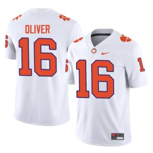 #16 White Clemson University High School Mens College Football Myles Oliver Jerseys 495004-187