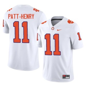 #11 Clemson University Tigers White Olsen Patt-Henry Official College Football Men's Jersey 550800-702