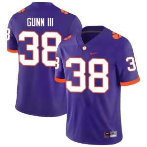 #38 Robert Gunn III Clemson Tigers Men's Purple Embroidery College Football Jersey 304599-149