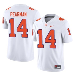 #14 Embroidery Tigers White College Football Trent Pearman Men's Jersey 276655-522