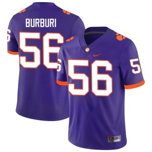 #56 Clemson Tigers Purple Andy Burburija Game Men's College Football Jerseys 277033-450