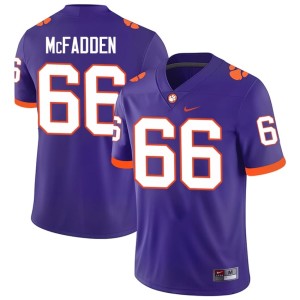#66 College Football Purple Player Clemson National Championship Banks McFadden Mens Jersey 804765-907