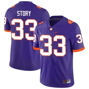 #33 Mens Game Tigers Caden Story Purple College Football Jersey 975158-723