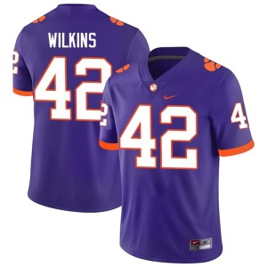 #42 Mens Tigers Purple College Football Christian Wilkins Stitched Jerseys 361432-753