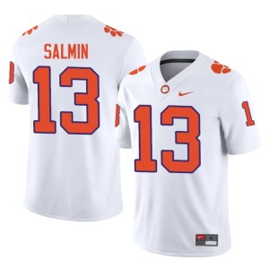 #13 CLEM NCAA College Football Men White Connor Salmin Jerseys 689208-409