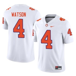 #4 Official White Clemson University College Football Men's Deshaun Watson Jersey 289417-970