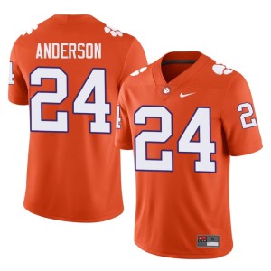 #24 Logan Anderson College Football Men's Orange Clemson University Tigers Game Jerseys 760586-482