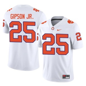 #25 University Clemson National Championship College Football Men's White Marcell Gipson Jr. Jersey 585837-195