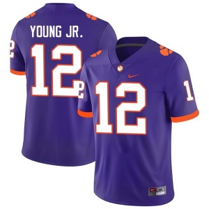 #12 Shavar Young Jr. Clemson Mens NCAA College Football Purple Jerseys 381019-952