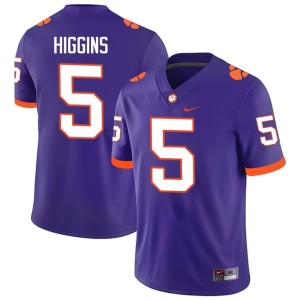#5 Purple Men's College Football Tee Higgins Tiger Town NCAA Jerseys 383548-298