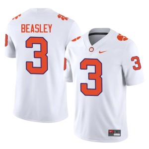 #3 Official College Football Mens Clemson National Championship White Vic Beasley Jersey 399749-884