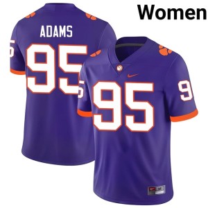 #95 College Football Amare Adams Clemson University Purple Replica Womens Jerseys 881957-760