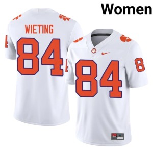 #84 Women Replica CFP Champs College Football Avery Wieting White Jersey 199633-389