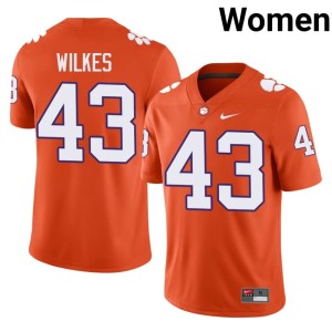 #43 Clemson National Championship College Football Orange Women's Game Billy Wilkes Jerseys 847740-334