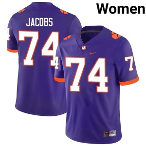 #74 Replica Clemson National Championship Brayden Jacobs Women's College Football Purple Jersey 549214-375
