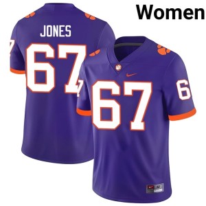 #67 Carlito Jones Clemson National Championship Women Purple College Football Stitched Jersey 549456-705