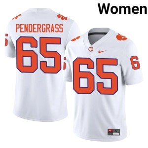 #65 Tiger Town Chapman Pendergrass Women College Football Embroidery White Jerseys 749535-418