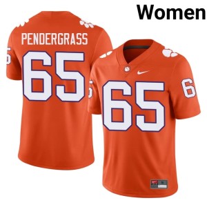 #65 NCAA Orange Women Tigers College Football Chapman Pendergrass Jersey 490524-969