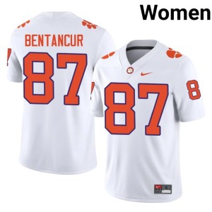 #87 Christian Bentancur Player CLEM College Football White Women's Jersey 103779-292