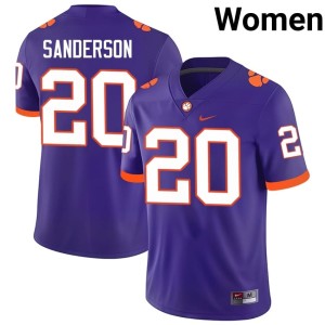 #20 Tiger Town College Football Clark Sanderson Womens Official Purple Jerseys 469356-138