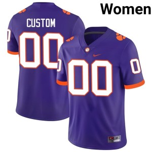 #00 Purple College Football Clemson University Custom Women High School Jersey 607201-873