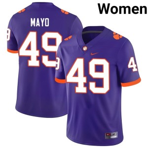 #49 College Football Women's Clemson University Darien Mayo University Purple Jerseys 125592-195