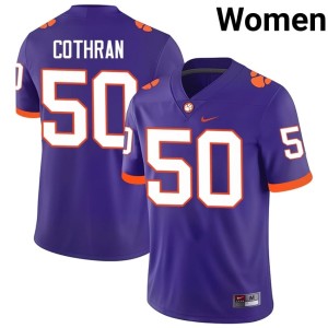 #50 Fletcher Cothran College Football Tiger Town Womens Purple Limited Jersey 386921-675