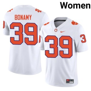 #39 Clemson National Championship White Game J.D. Bonamy Womens College Football Jersey 137458-883