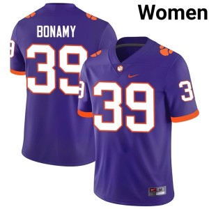 #39 University College Football Clemson J.D. Bonamy Purple Women Jersey 780784-978