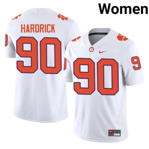 #90 NCAA White Clemson Tigers College Football J.R. Hardrick Women Jerseys 396172-754