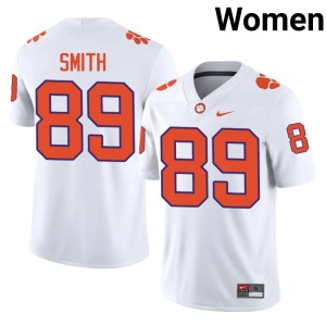 #89 CLEM White Women Jack Smith Embroidery College Football Jersey 999757-901