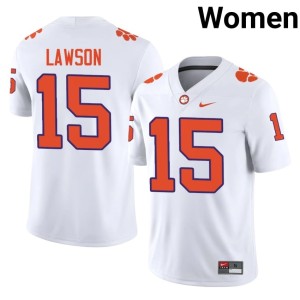 #15 Jahiem Lawson White Official College Football Womens Clemson University Jerseys 861214-861