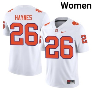 #26 Clemson National Championship Stitched Womens White Jay Haynes College Football Jerseys 228213-942