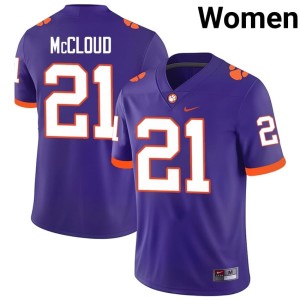 #21 Clemson University Womens Kobe McCloud Stitched College Football Purple Jerseys 367337-421