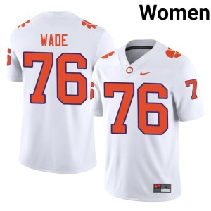 #76 Mason Wade White Womens Clemson College Football Limited Jerseys 217813-503