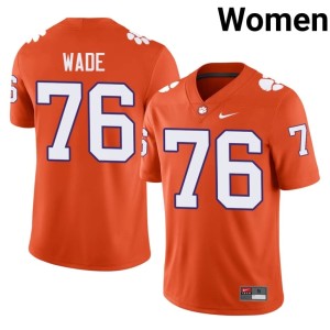#76 College Football Official Mason Wade Clemson National Championship Womens Orange Jersey 309308-877