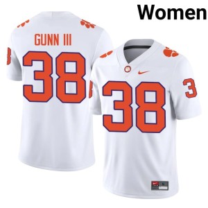 #38 White Robert Gunn III College Football Women's Tigers NCAA Jerseys 516271-305