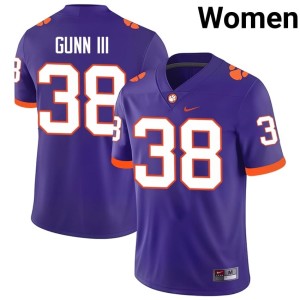#38 Women Clemson University Robert Gunn III Purple 2026 College Football Jerseys 488543-727