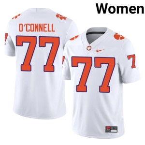 #77 Ronan O'Connell College Football CLEM Women's White Official Jersey 936873-651