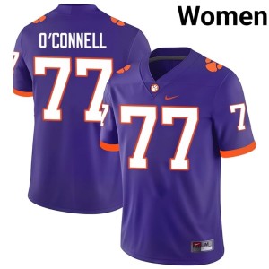 #77 Clemson University Tigers Women Game Ronan O'Connell Purple College Football Jerseys 571809-429