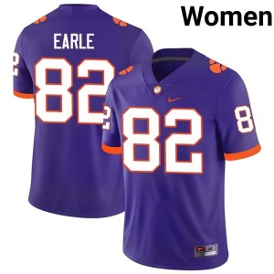#82 Sam Earle Alumni Clemson Tigers Women College Football Purple Jerseys 183498-351